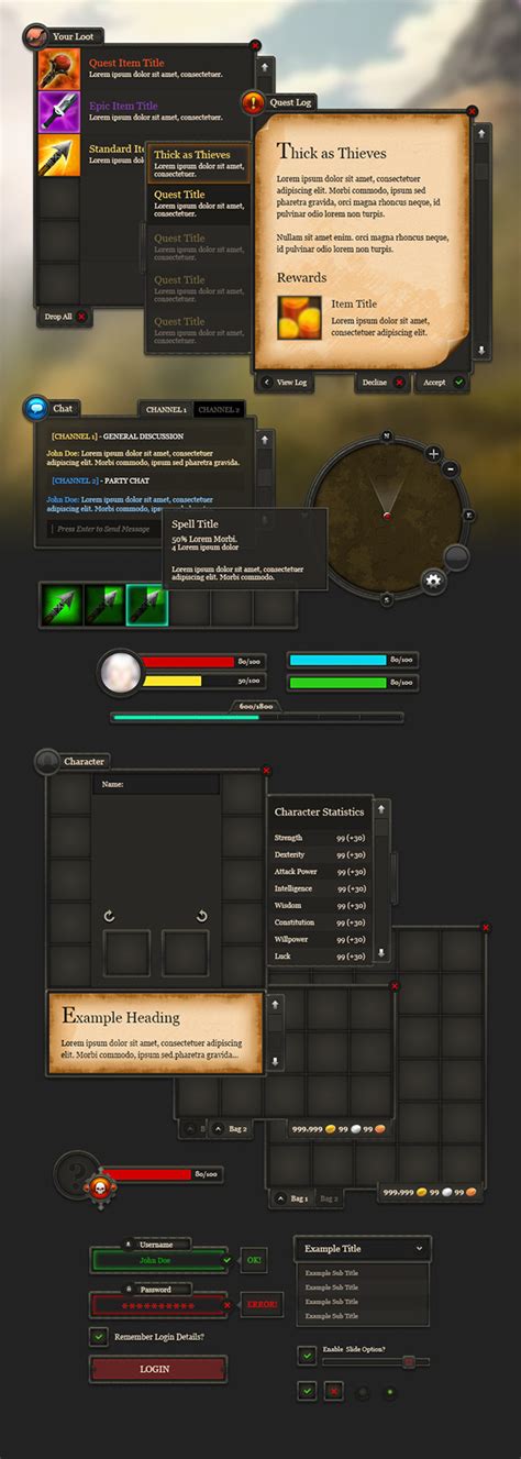 Rpg User Interface Design On Behance