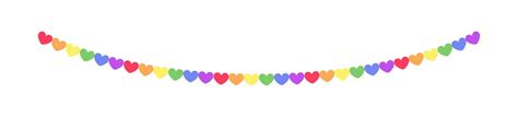 Rainbow Hearts Pride Month Garland Bunting Divider Simple Vector