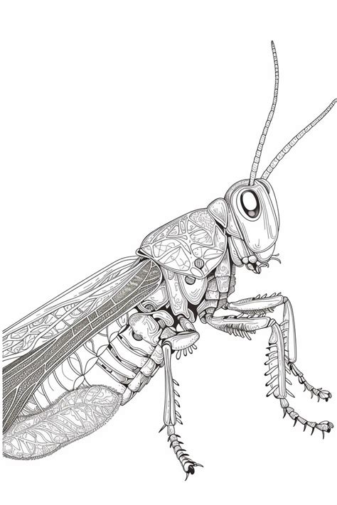 Premium AI Image | A drawing of a grasshopper with a large head and a large eye.