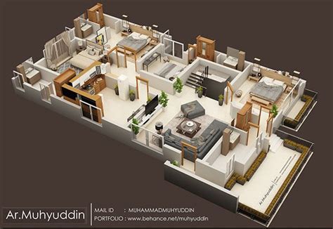 3D Floor Plan of Luxury House