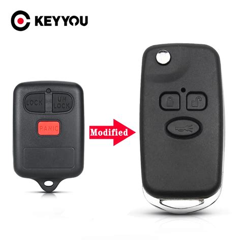 KEYYOU 3 Buttons Modified Folding Filp Remote Key Shell For Toyota