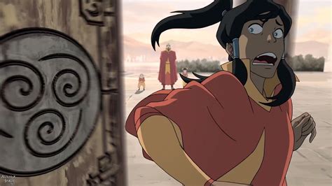 Avatar Korra Dressed In Air Nomad Attire Avoiding A Couple Of Gates