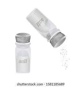 Salt Pepper Pair Transparent Glass Shaker Stock Vector Royalty Free