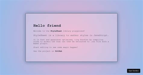 Stylesheet With Css File Codesandbox