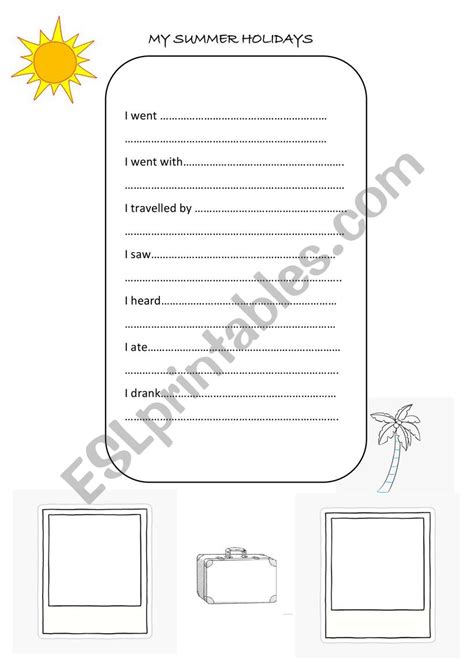 My Summer Holidays Esl Worksheet By Wolframpant