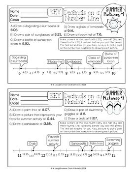 Decimals On A Number Line Summer By Drummer Chick Arithmetic TpT