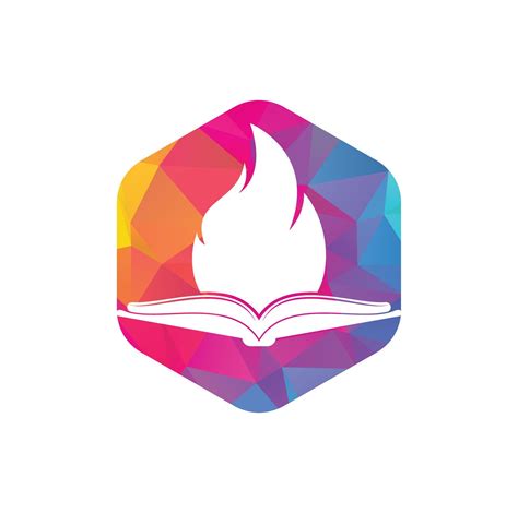 Book fire vector logo design. Motivation book vector logo design ...