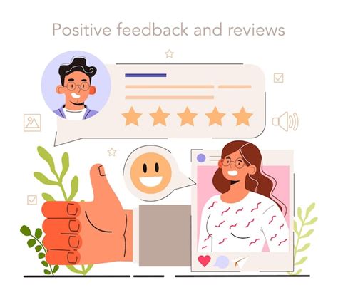 Premium Vector Positive Feedback And Reviews Social Media Content