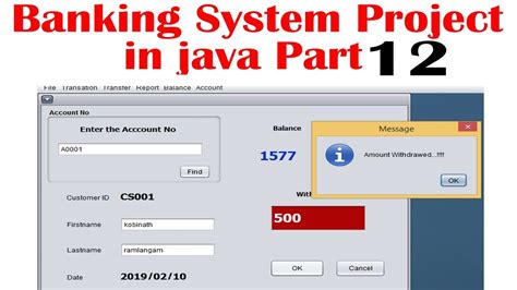 Banking Management System In Java Part 12 Youtube