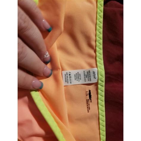 Aerie Swim Nwt Aerie Size L Orange Bikini Bottom With Brown And