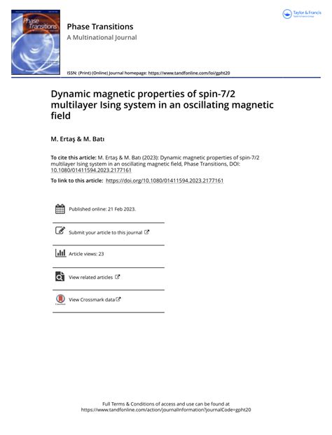 Pdf Dynamic Magnetic Properties Of Spin 72 Multilayer Ising System