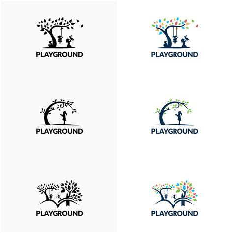 Playground Vector Logo Illustration Playgroup Preschool Kindergarten