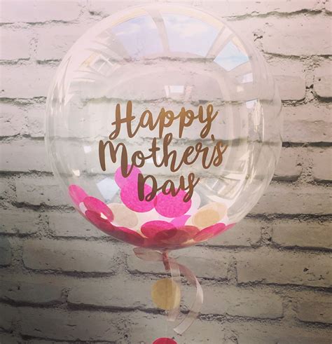 Personalised Happy Mothers Day Pink And Gold Confetti Balloon By The