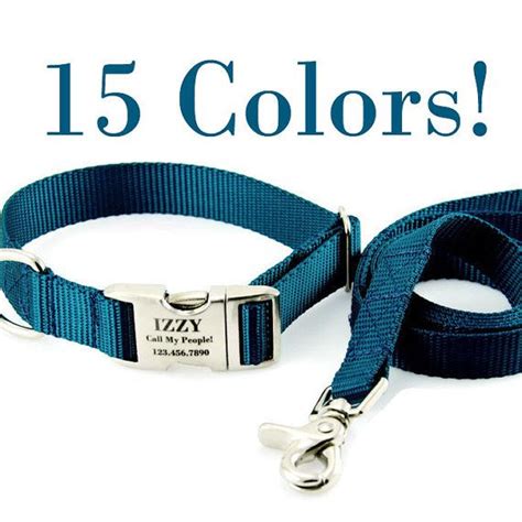 Personalized Dog Collar And Leash Set Custom Dog Collar Etsy