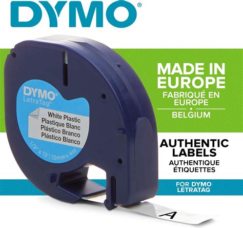 Dymo Letratag Plastic Label Tape Mm X M Roll White Amazon Co Uk