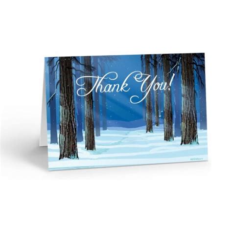 Stonehouse Collection Winter Forest Thank You Note Card 10 Boxed