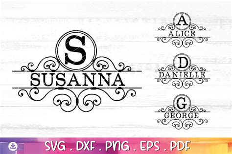 Split Monogram Svg Split Monogram Frame Graphic By Easyconceptsvg