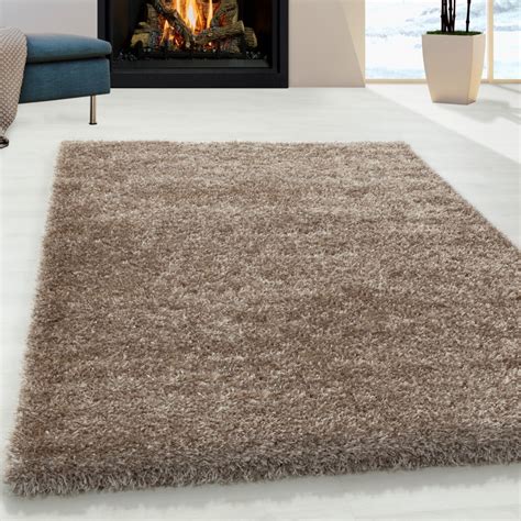 Excellent Shaggy Shiny Plain Taupe Rug Carpetsrugs Ie