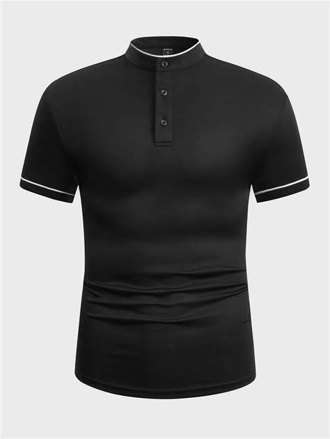 Men Contrast Binding Polo Shirt In 2023 Mens Outfits Polo Shirt Mens Polo Shirts