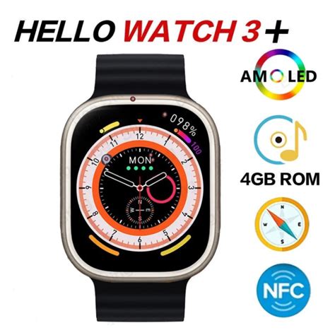 Ripley PACK SMARTWATCH HELLO WATCH 3 PLUS NEGRO 4GB AMOLED Y