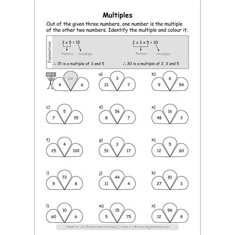 Factors And Multiples Interactive Exercise Live Worksheets