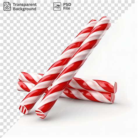 Premium Psd Nice Red And White Candy Canes On A White Background