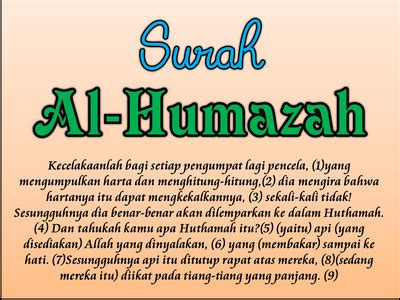 Maksud Surah Al Humazah Surat Al Humazah Arti Dan Maknanya