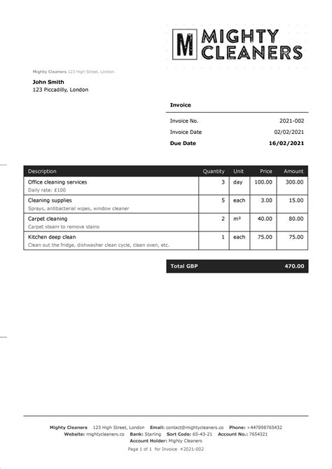 Business Invoice Template Uk Sarseh