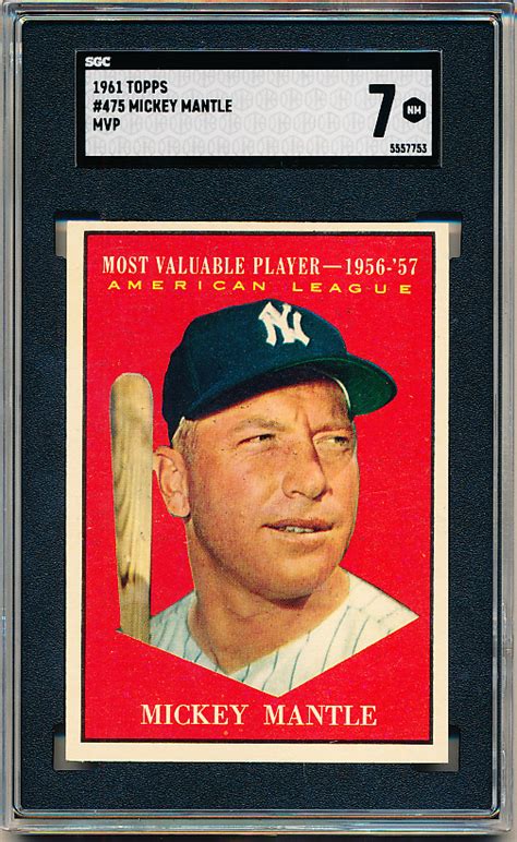 Lot Detail Topps Baseball Mickey Mantle Yankees Mvp Sgc