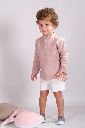 Camisa Manchega Lino Rosa Nude Eltallerdelaabuela