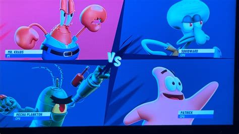 Nick All Star Brawl 2 Mr Krabs Vs Plankton Vs Patrick Vs Squidward Youtube