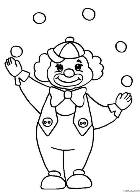 Clown Coloring Page For Kids Turkau