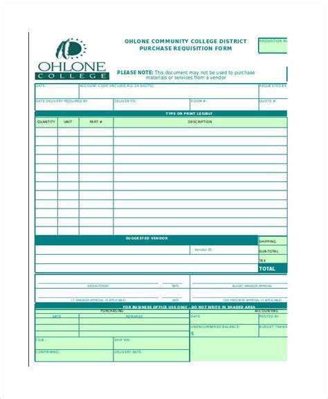 Free 24 Requisition Forms In Excel