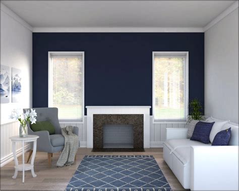 White Living Room With Navy Blue Accents Living Room Home