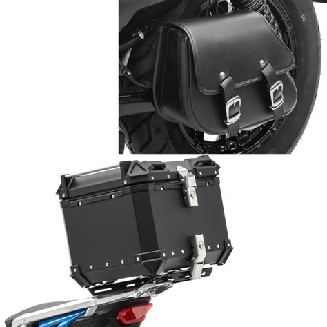 Set Top Case Alu Moto Xb Noir Litres Bagtecs Avec Sacoche De Bras