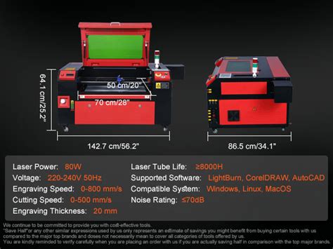 Vevor Macchina Per Incisione Laser Co Compatta Piano Di Lavoro X Cm