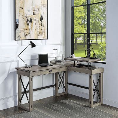 Gracie Oaks Thayna Solid Wood L Shape Desk ShopStyle