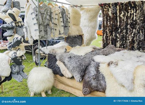 A Variety Of Products Made From The Wool And The Fleeces Of The Sheep
