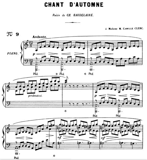 Chant d automne Op 5 No 1 Medium Voice in A minor G Fauré For Mezzo