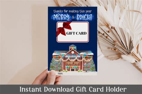 Merry Bright Teacher Gift Card Holder Graphic By Luv Bijou Creative