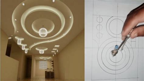 How To Mark Living Room Round Ceiling Design P O P Ceiling Design Youtube