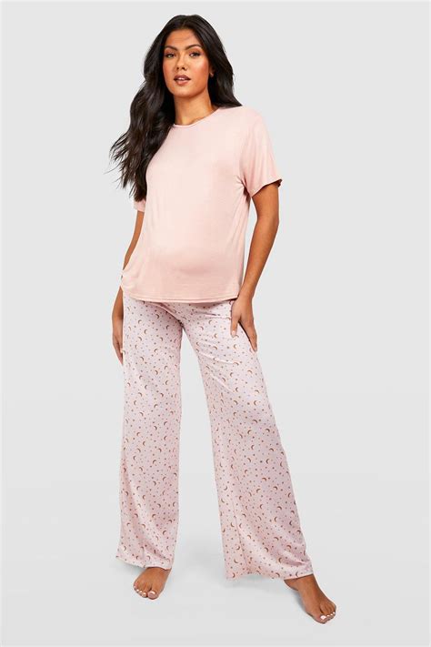 Maternity Star Print Pyjama Set Boohoo Uk