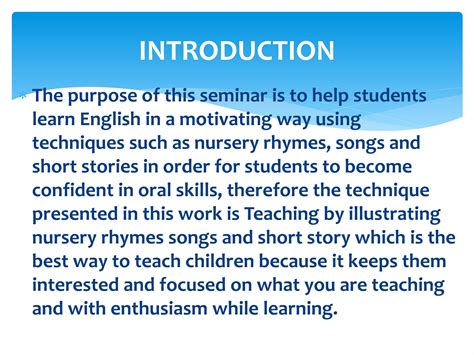 Teaching English Through Songs Rhymes And Short Stories Ppt