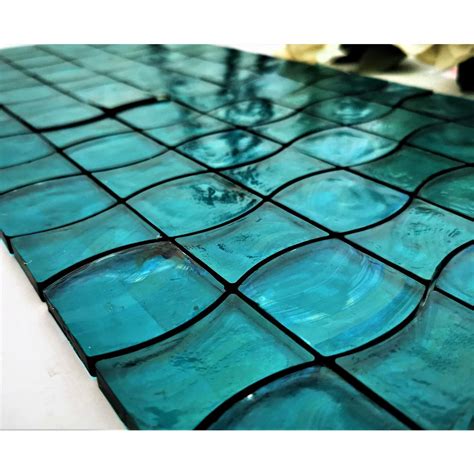 Abolos Ecologic Sea Green Hourglass 12 In X 12 In Recycled Glass Mosaic Tile 8 Sq Ft Case