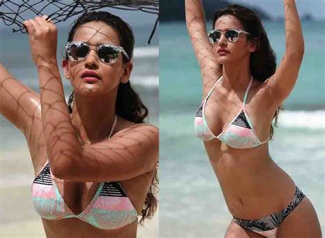 Aisha Sharma Sizzling Hot Bikini Poses Filmy