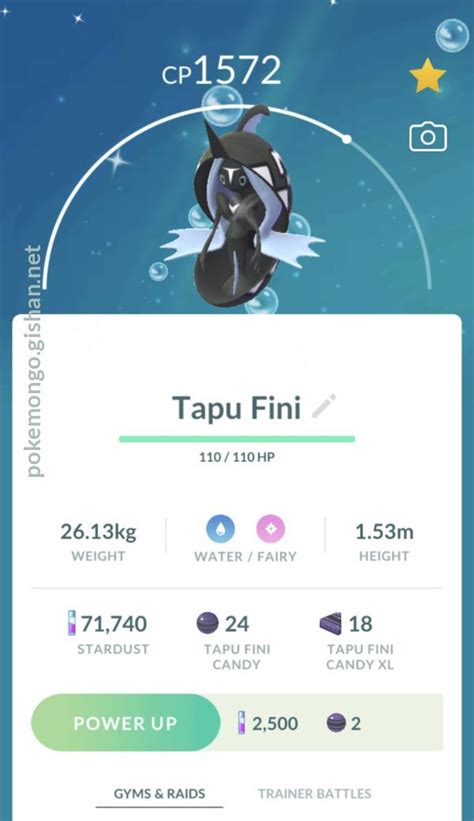 Shiny Tapu Fini Pokemon Go