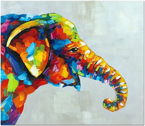 Hand Painted Palette Knife Impressionist Elephant Oil Painting Etsy