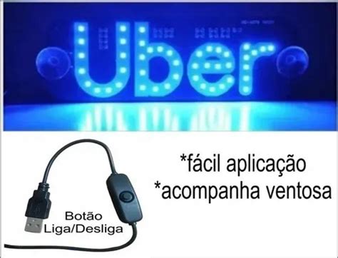 Placa Para Carro Led Letreiro Motorista De Aplicativo Uber New