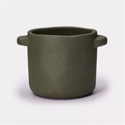 Cachepot Vaso Cimento C Al A Verde Militar X X Cm Un Cor Verde