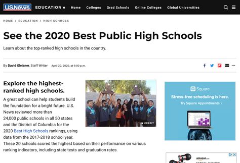 Alliance High Schools Recognized As 2020 Best Public High Schools In